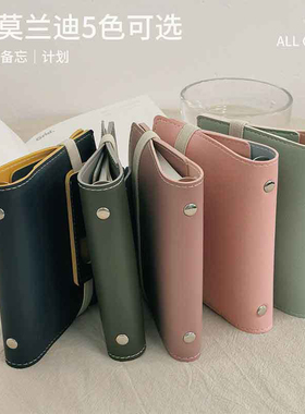 m5活页手账本皮质高颜值随身ins小口袋可拆计划本日程记事笔记本