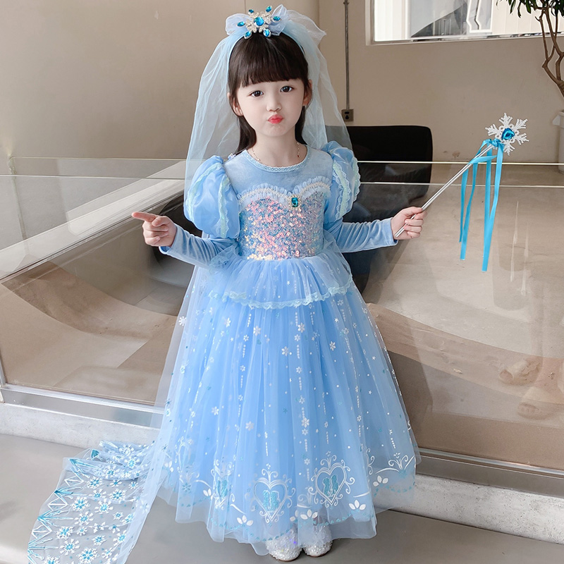 女童爱莎公主裙儿童艾莎连衣裙子