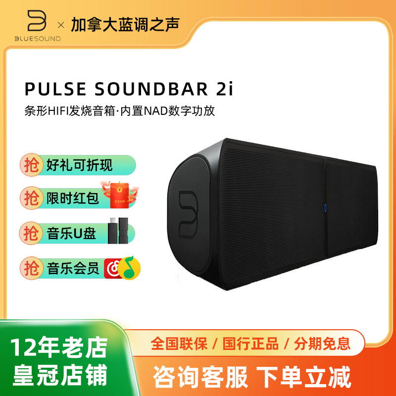 BLUESOUND SOUNDBAR 2i条形HIFI发烧音箱 家用客厅蓝牙无线音响