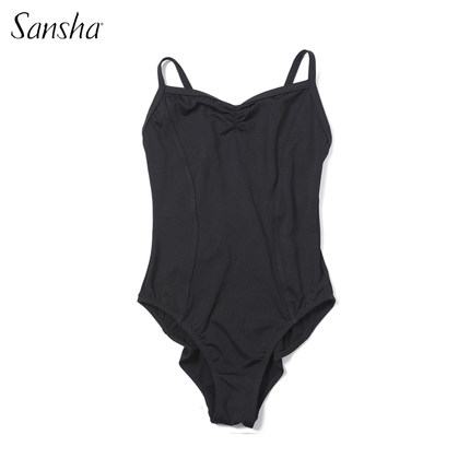Sansha三沙 芭蕾舞服速干艺考吊带连体服基训体操高胯练功服少女