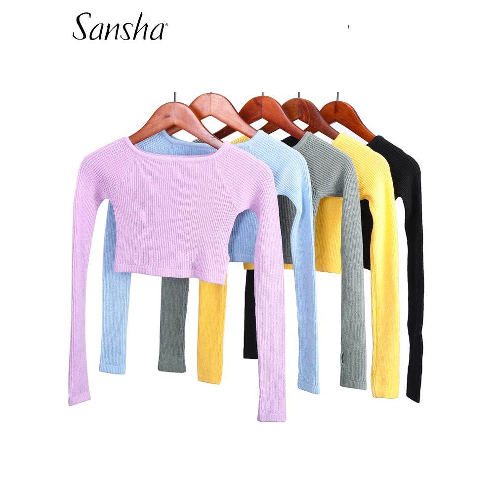 sansha 三沙儿童 舞蹈练功服形体艺考外套体操现代舞外搭针织毛衣