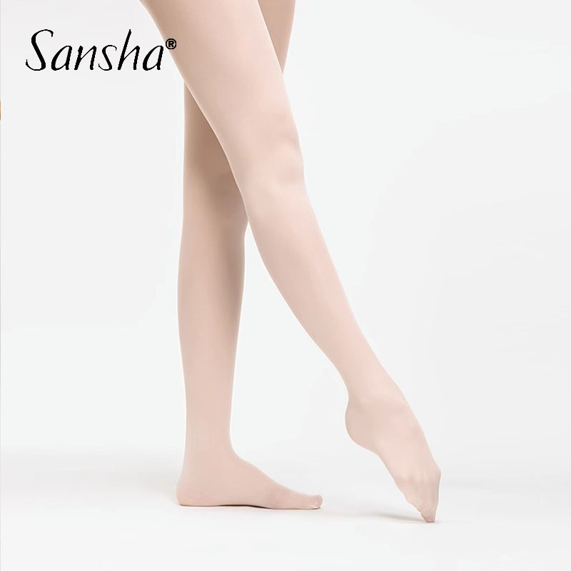 法国三沙芭蕾舞袜挖洞连袜女童袜