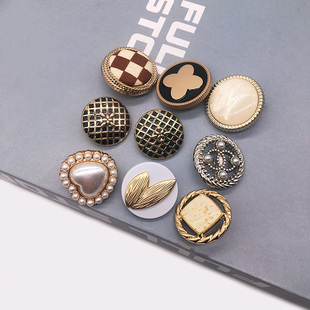 简约精品纽扣金属纽子服装辅料缝纫扣子装饰圆形小香风大衣外套扣