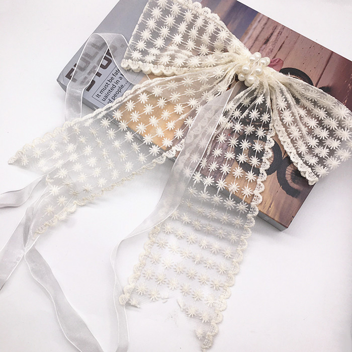 纯手工网纱蕾丝蝴蝶结窗帘绑带