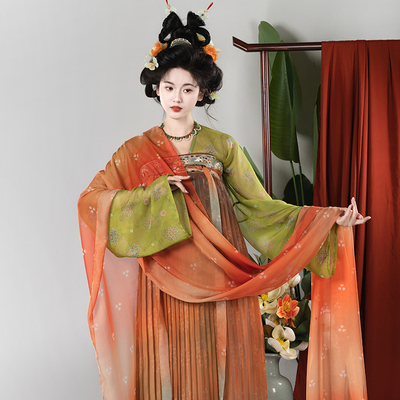山迟【无妄】「售完绝版」汉服唐制敦煌复原齐胸大袖上衫褶裙春夏