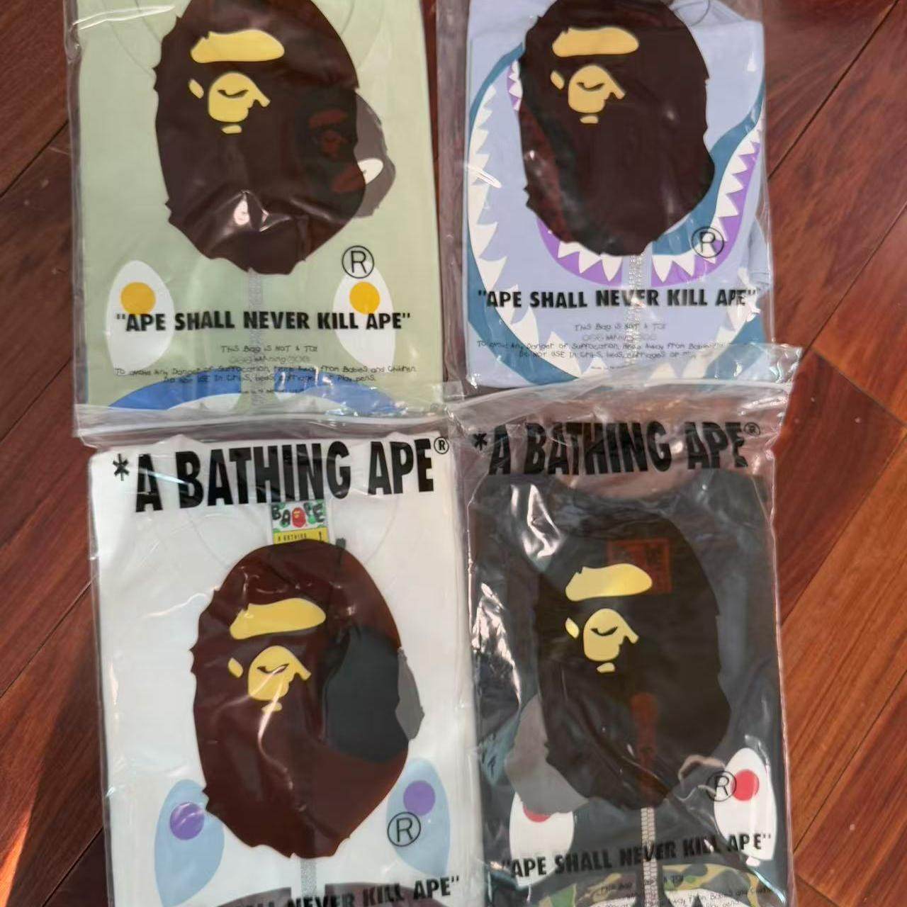 BAPE 2023款 鲨鱼拉链 t恤 短袖 男款 猿人短袖 日版 黑色 白全新