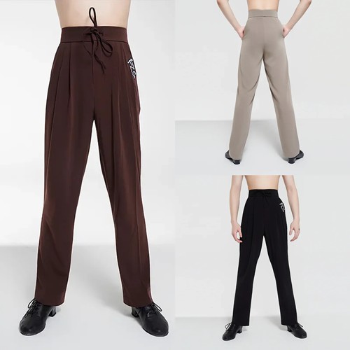 FZS DANCE拉丁服舞蹈男款跳舞裤子黑色长裤男童拉丁训练服练功服