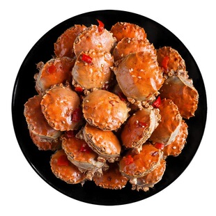 香辣小螃蟹身子老头蟹公母小闸蟹小吃熟食休闲即食罐装美食