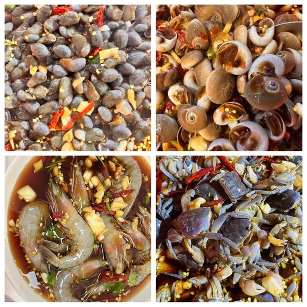 海鲜套餐（泥螺，大虾，猫眼螺，发财蟹）冷冻保存