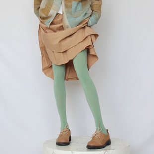 苹果绿色春秋薄款 袜艾草绿色高弹哑光天鹅绒打底袜彩色丝袜女 连裤