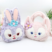 新款 儿童卡通可爱手提斜挎包星黛露兔子毛绒绒女生礼物公仔狐狸包