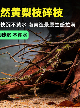 鱼缸造景黄梨枝沉木鹿角枝原生溪流缸骨架免煮沉水树形枯木素材