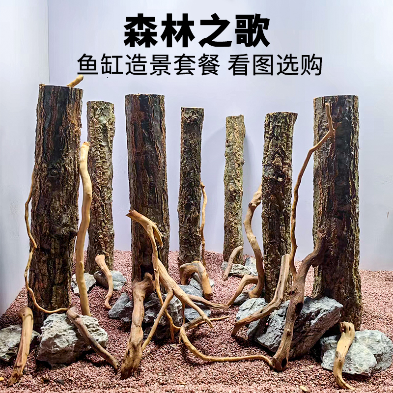 鱼缸造景树森林套餐沉木香槟树桩