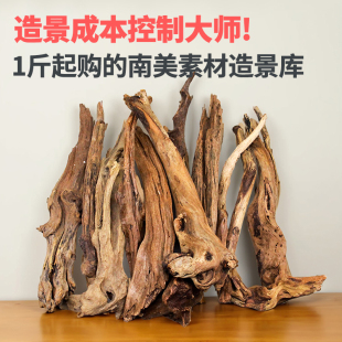 南美缸沉木造景枝条鱼缸专用木条天然紫柚木树根木根枯枝骨架木头