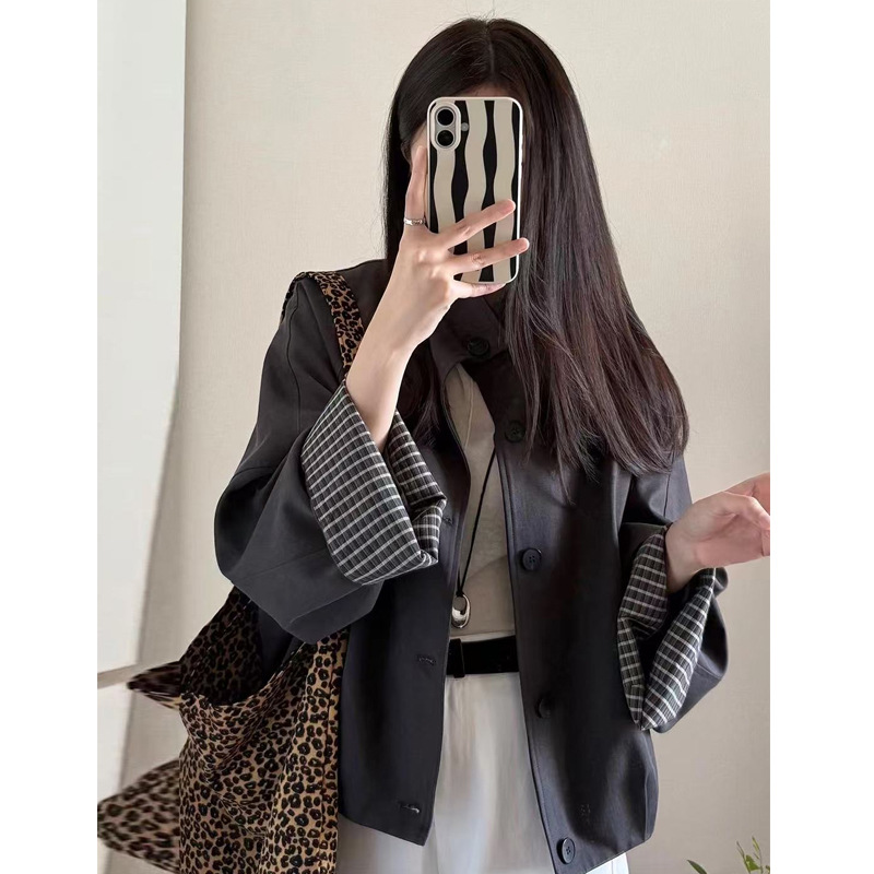 灰色短风衣外套女2025秋季新款巨好看的小个子正流行爆款韩版薄款