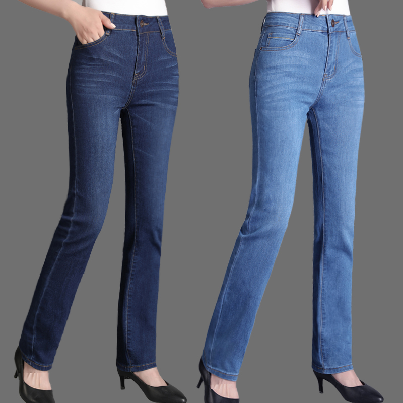 中老年高腰小直筒裤女