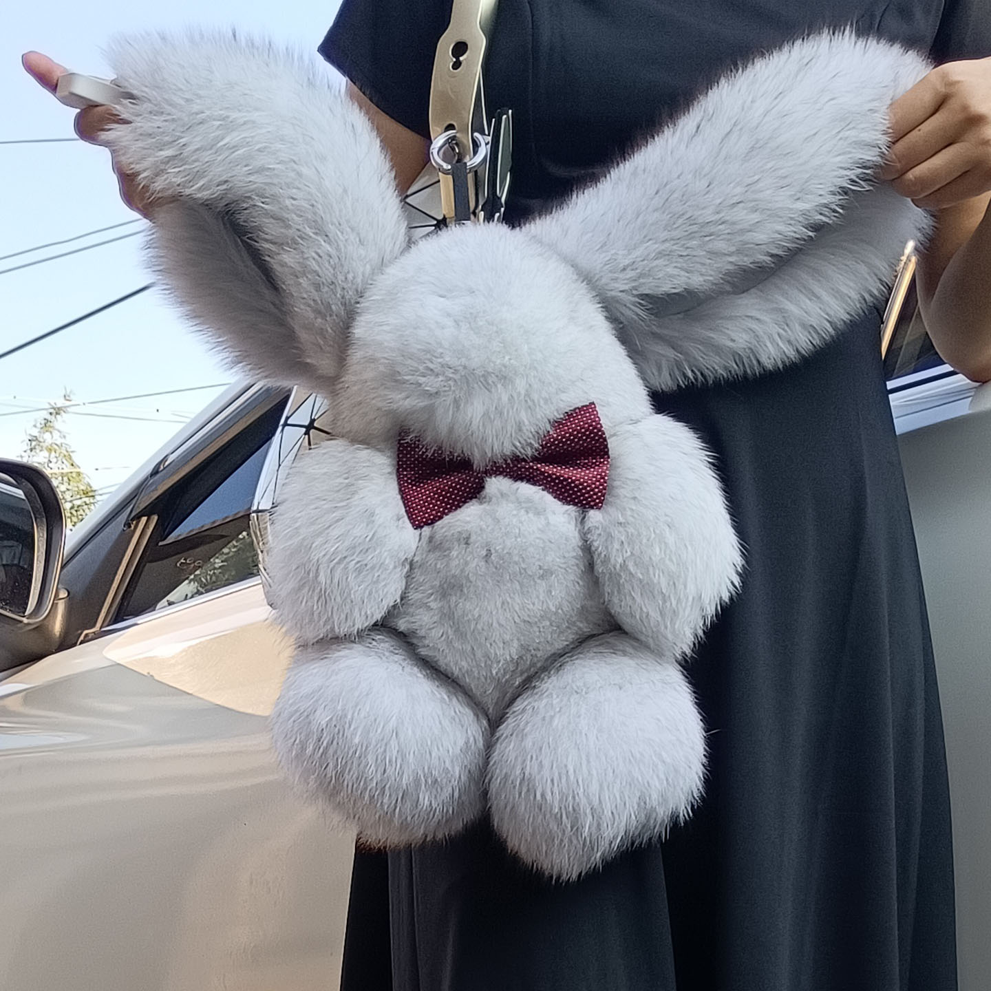 狐狸毛兔子公仔毛绒玩偶大号挂件