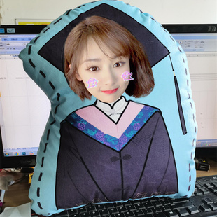 diy毕业抱枕印照片送孩子幼儿园礼物定制头像学士服公仔玩偶娃娃