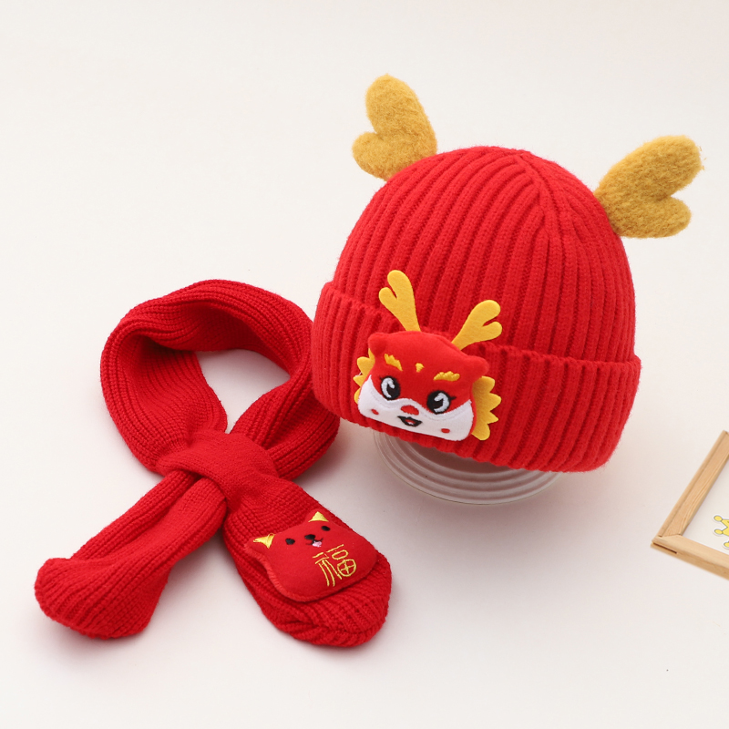 新年红宝宝秋冬款毛线帽