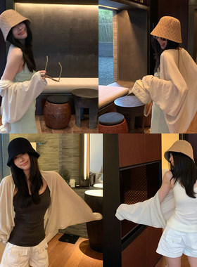 喂狗小面包‘莱赛尔’防晒开衫女薄款慵懒风外搭披肩轻薄针织上衣