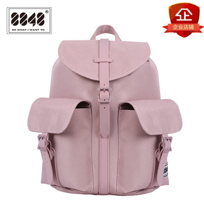 时尚风纯色韩版休闲双肩背包