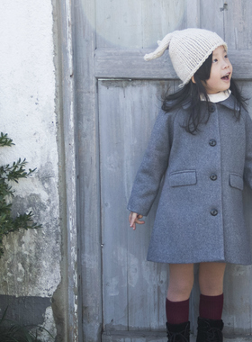 童装女童外套灰色夹棉羊毛大衣宝宝呢子棉衣儿童加厚巴拉秋冬棉袄