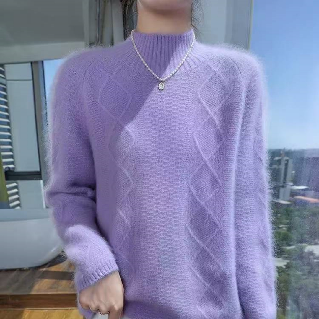 冲销量！半高领水洗拉毛绒山羊绒衫女羊毛拉毛针织毛衣大码打底衫