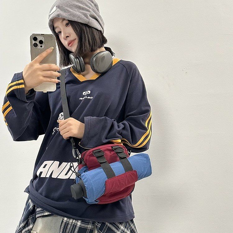 水壶包户外防水尼龙布轻量化超轻便斜挎多功能小包时尚休闲遛娃包