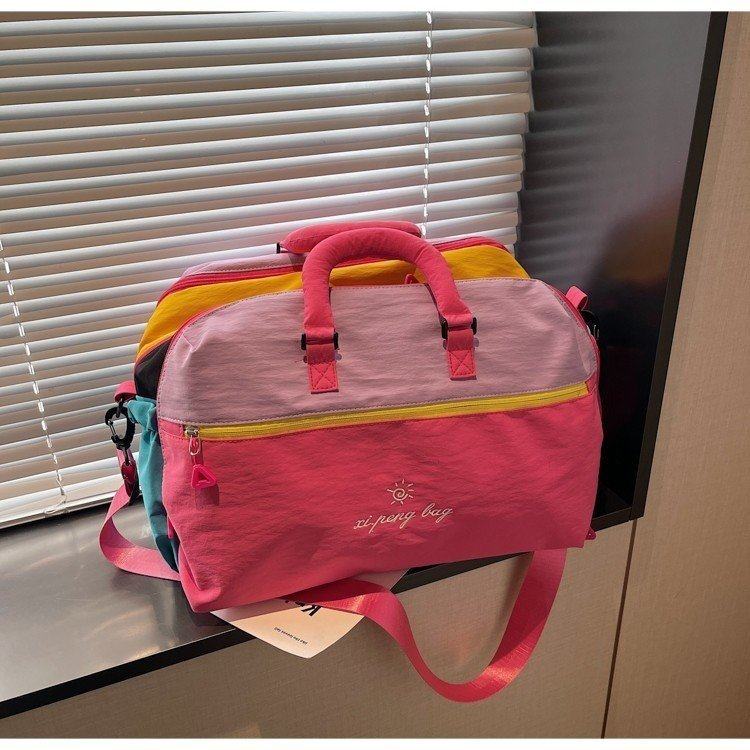 秋冬新款旅行包多巴胺撞色行李袋大容量轻便手提包运动健身斜挎包,箱包皮具/热销女包/男包,旅行袋,淘宝优惠券,粉丝福利购,淘宝优惠卷