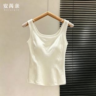 方领鱼骨吊带背心女美背夏季新款内搭遮副乳显瘦外穿露背打底上衣
