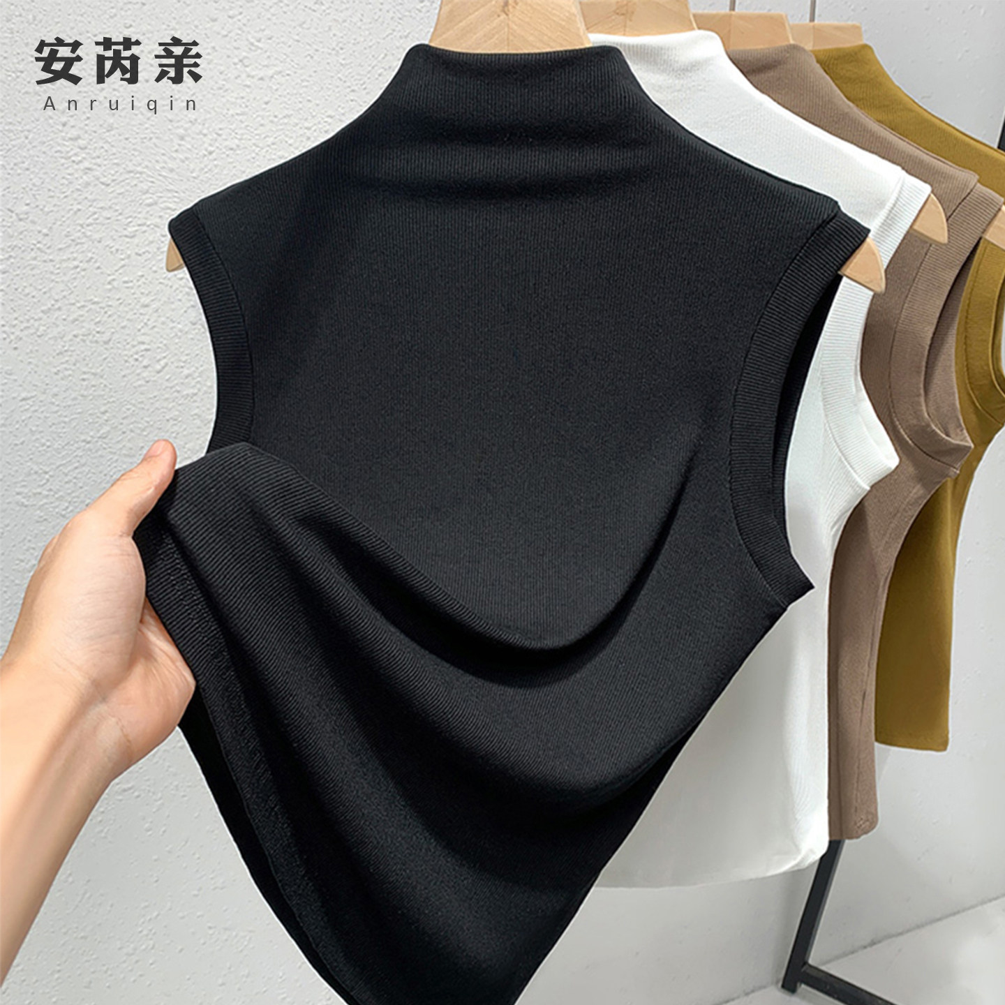 半高领吊带背心女短款内搭春夏新款防走光遮副乳无袖运动打底上衣