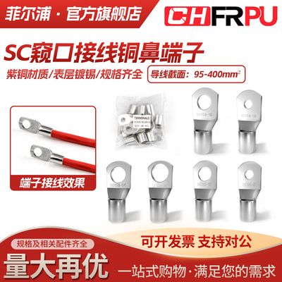 窥口鼻SC95-8/10/12/14/16 SC120 SC150 SC185S C240国标冷压端子