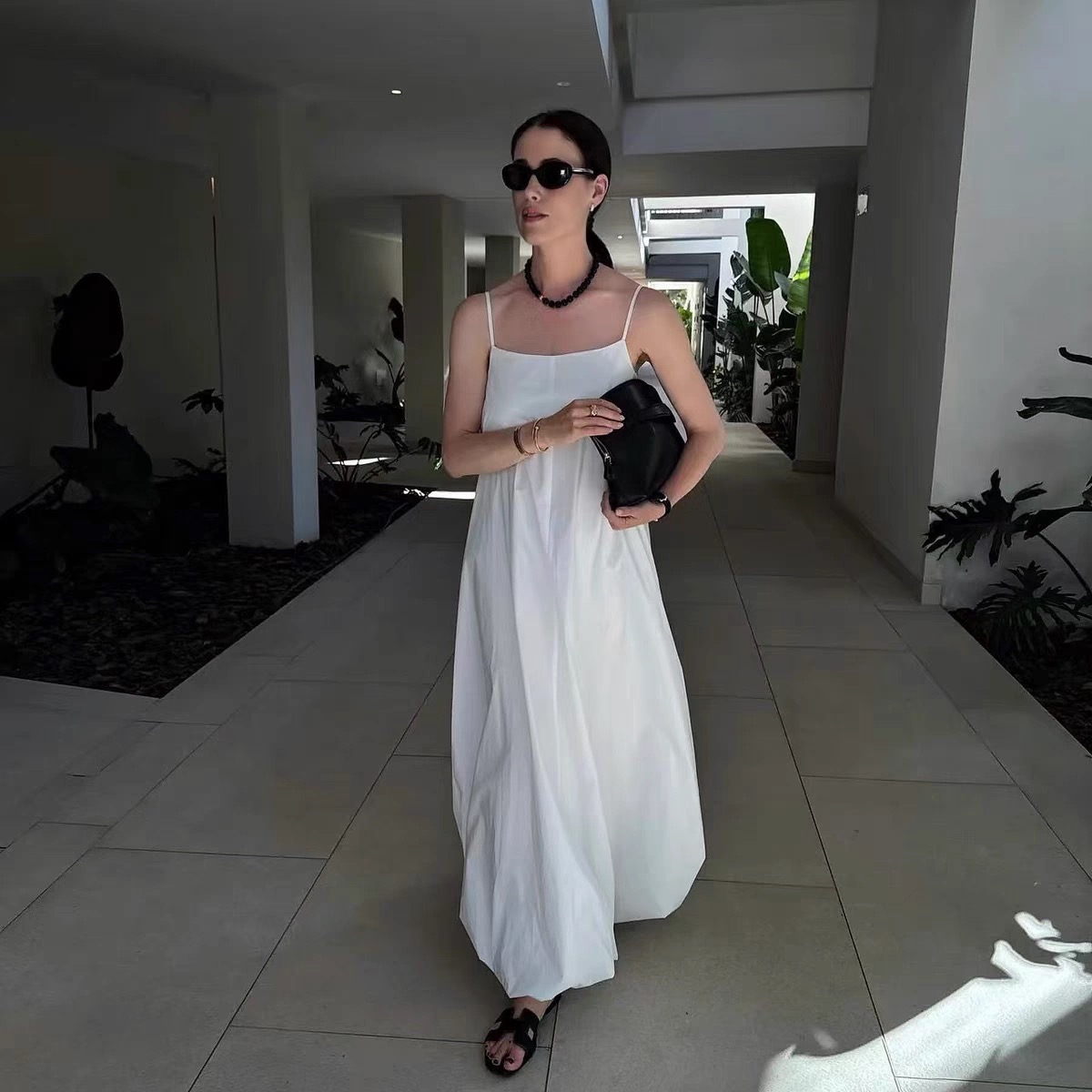 FELIX高级感黑色磨砂玻璃珠串珠金珠项链简约大气时尚ins博主同款