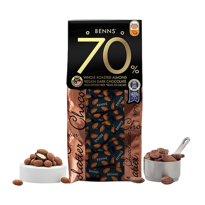 贝纳丝70%黑巧克力巴旦木夹心