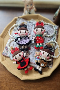 手工成品日本curlycollection手作风格卷毛闺蜜丸子头女孩包挂件