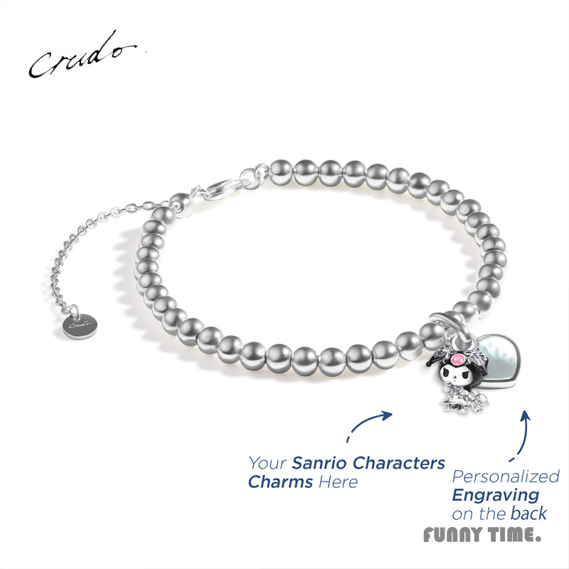 香港代购Crudo Leather库洛米水晶纯银情侣手绳Kuromi手链生礼物,饰品/流行首饰/时尚饰品新,手链,淘宝优惠券,粉丝福利购,淘宝优惠卷