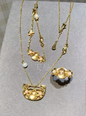 天然粉水晶葫芦项链2024新款