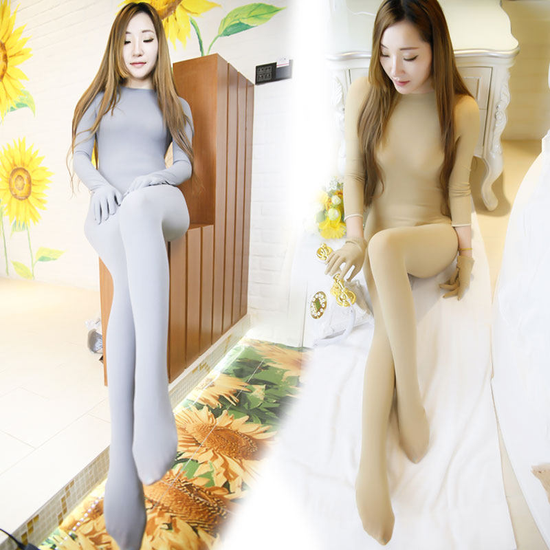 冬季加肥加大加厚天鹅绒无缝180d包手带手指连身袜分指五指连体袜