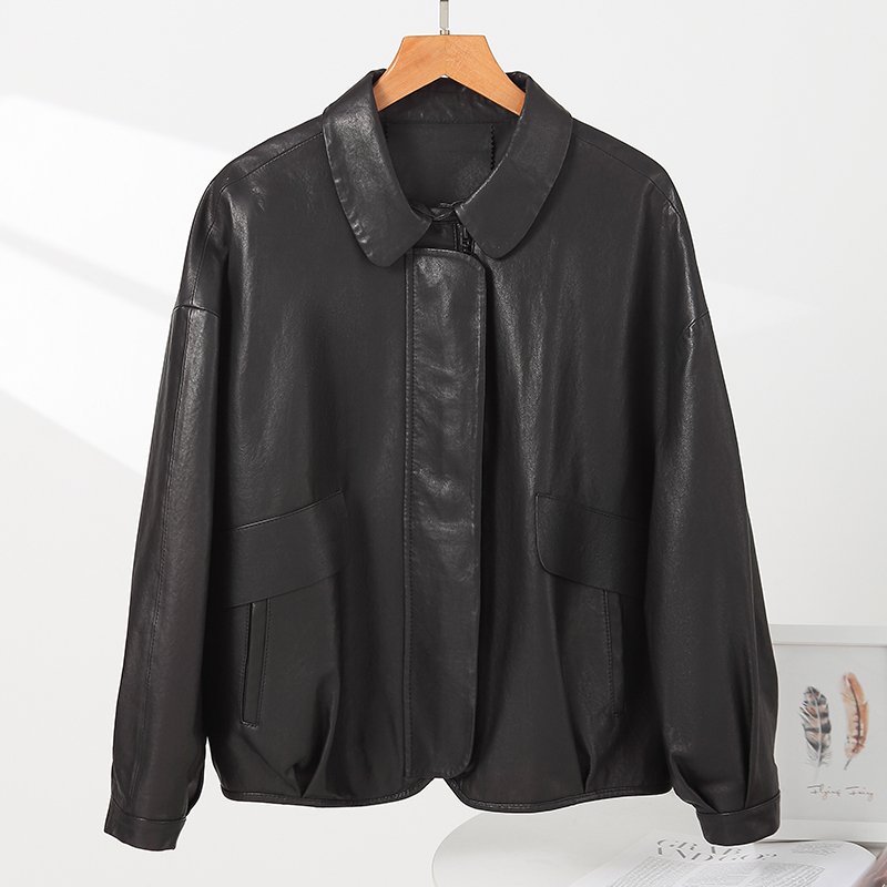 真皮皮衣女高级感休闲植鞣皮夹克2025秋季新款绵羊皮短款宽松外套