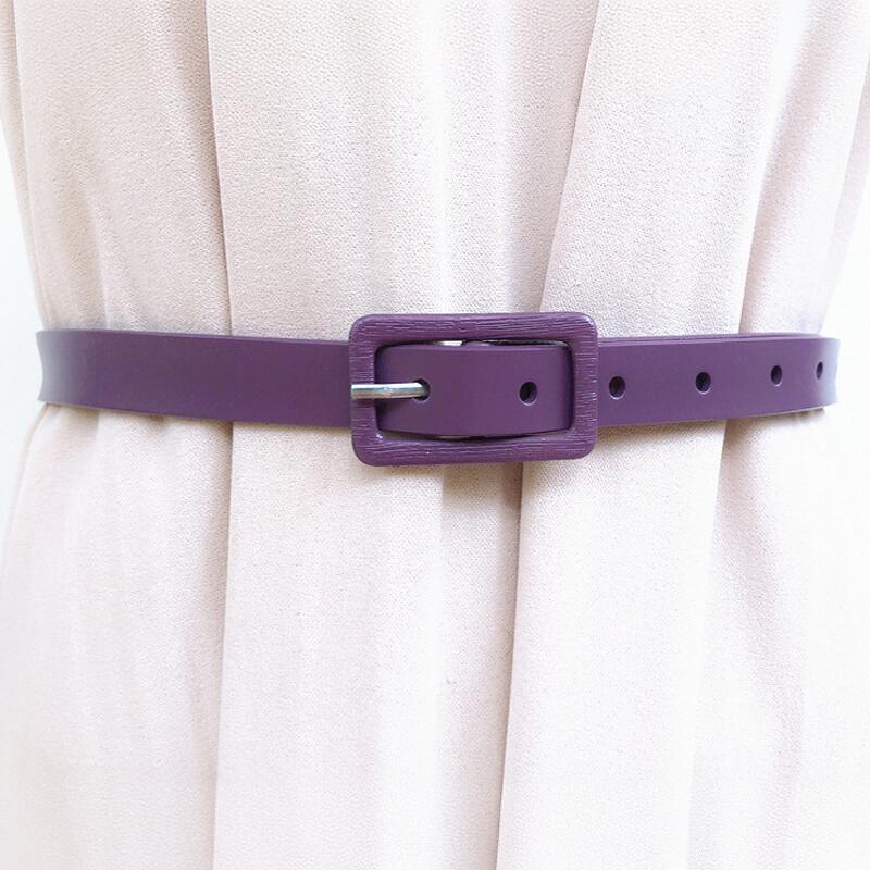 紫皮带女式配裙子紫色装饰腰带
