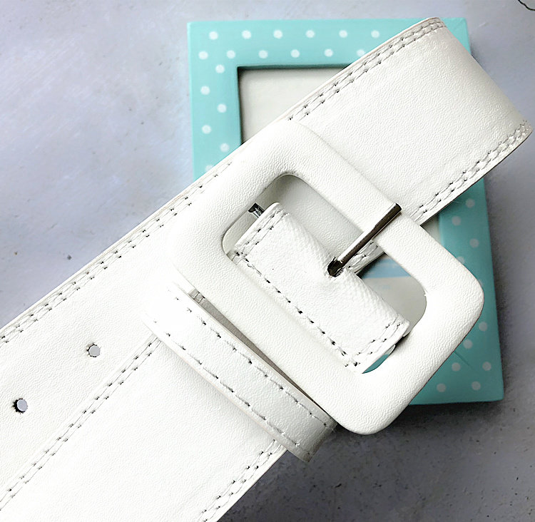 宽腰带白色皮带配大衣连衣裙装饰白腰带百搭裙子宽皮带裙带女裤带