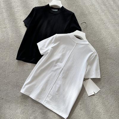 深圳南油女装~渠道货~自留两色无D推荐！ROW舒适小宽松半高领T恤