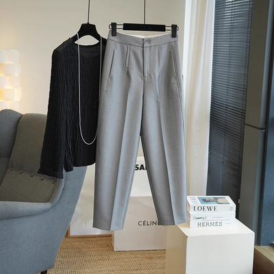 深圳南油女装~所见即所得~夏季休闲通勤高腰显瘦九分烟管裤西装裤