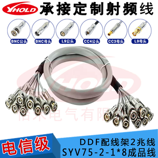 SYV75-2-1*8 L9线 8芯2兆线 2兆成品线 L9转BNC 2兆头L9接头E1线