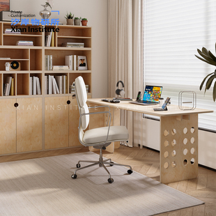 汐岸物研所海洋板书桌书房写字台电脑办公桌包豪斯客厅长餐桌定制