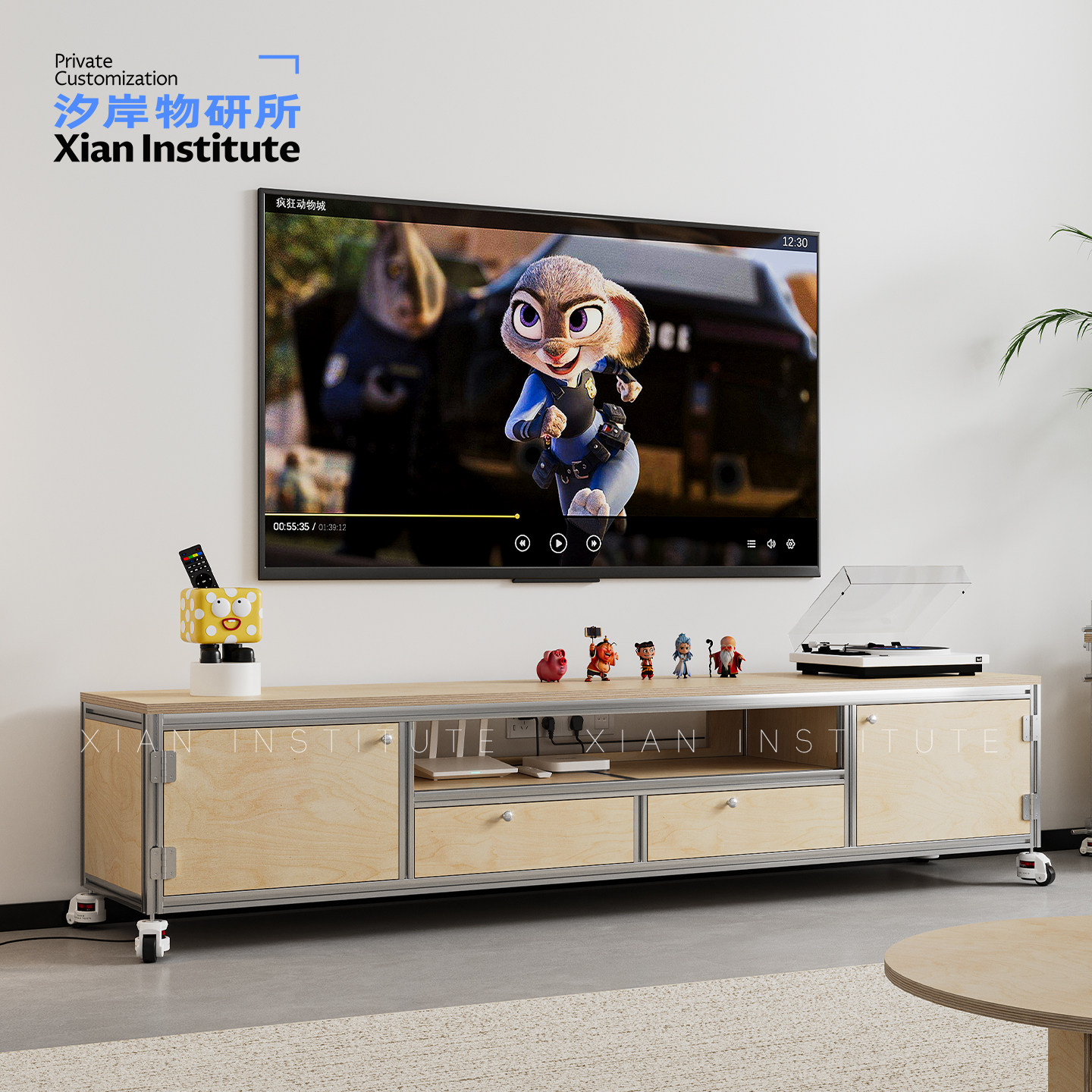 汐岸铝型材简约风桦木海洋板电视柜客厅靠墙储物柜收纳柜可定制柜,住宅家具,电视柜,淘宝优惠券,粉丝福利购,淘宝优惠卷