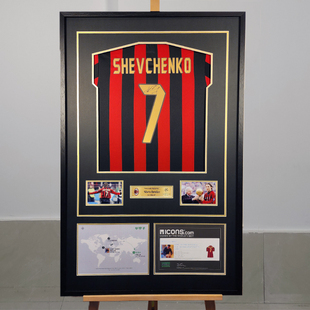 小李子:舍甫琴科亲签AC米兰复古签名球衣可装裱（含ICONS证书）