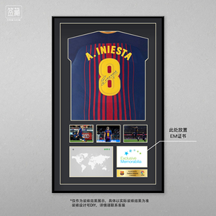小李子:伊涅斯塔亲签巴萨17-18主场球员版签名球衣（含EM证书）