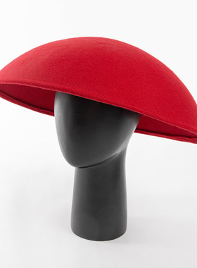 礼帽帽子盆帽羊毛呢女士秋冬季圆顶复古毡帽大檐舞台走秀表演造型