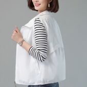 马甲女休闲洋气坎肩外穿背心马夹 春夏短款 带透气网 中年妈妈装